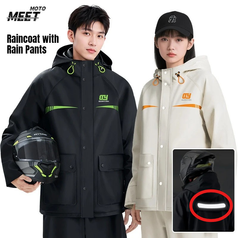 Cycling Gear Waterproof - 방수 레인코트와 레인 팬츠 세트, 성인용