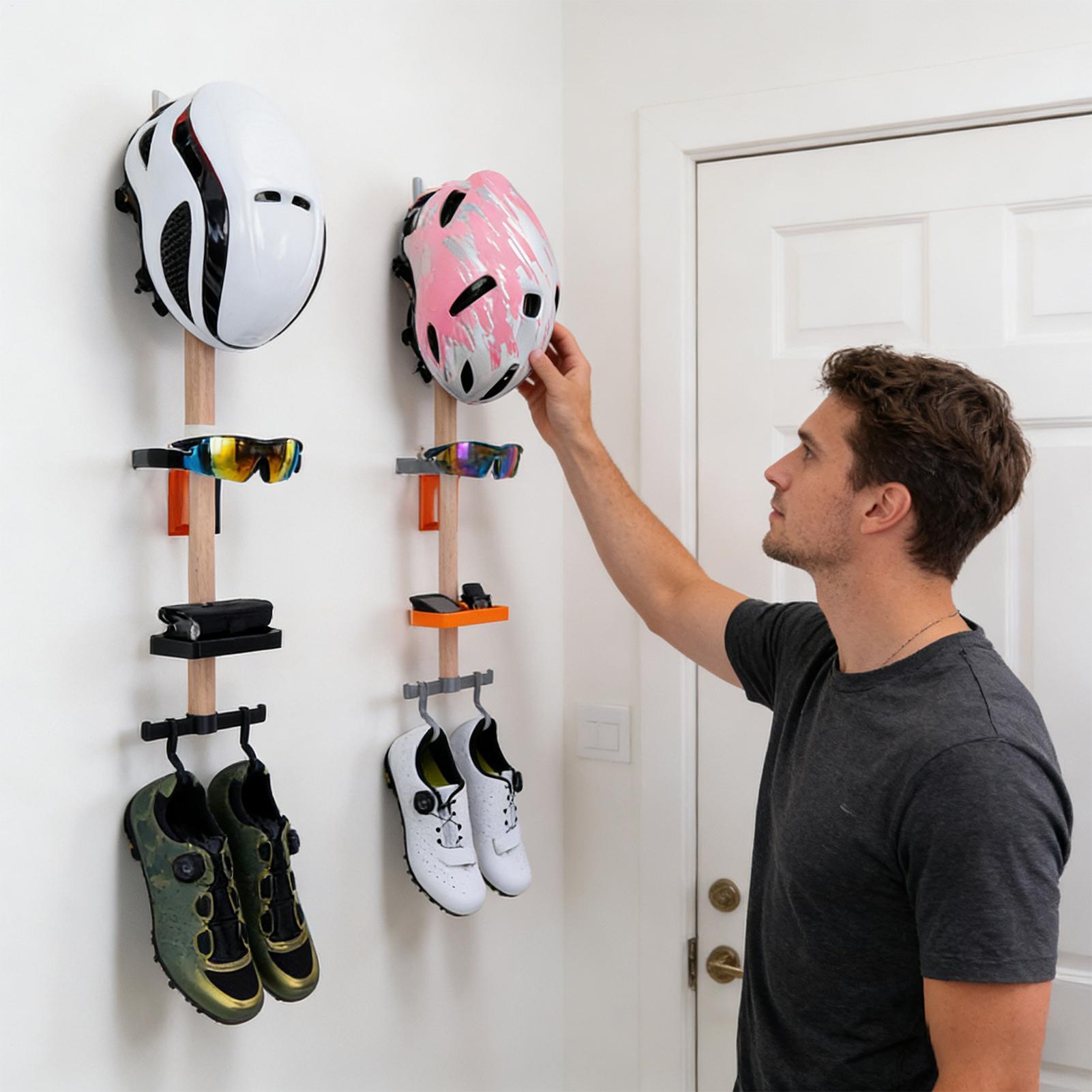 Cycling Gear Organizer Wall - 수직 자전거 기어 정리대, 벽걸이형 자전거