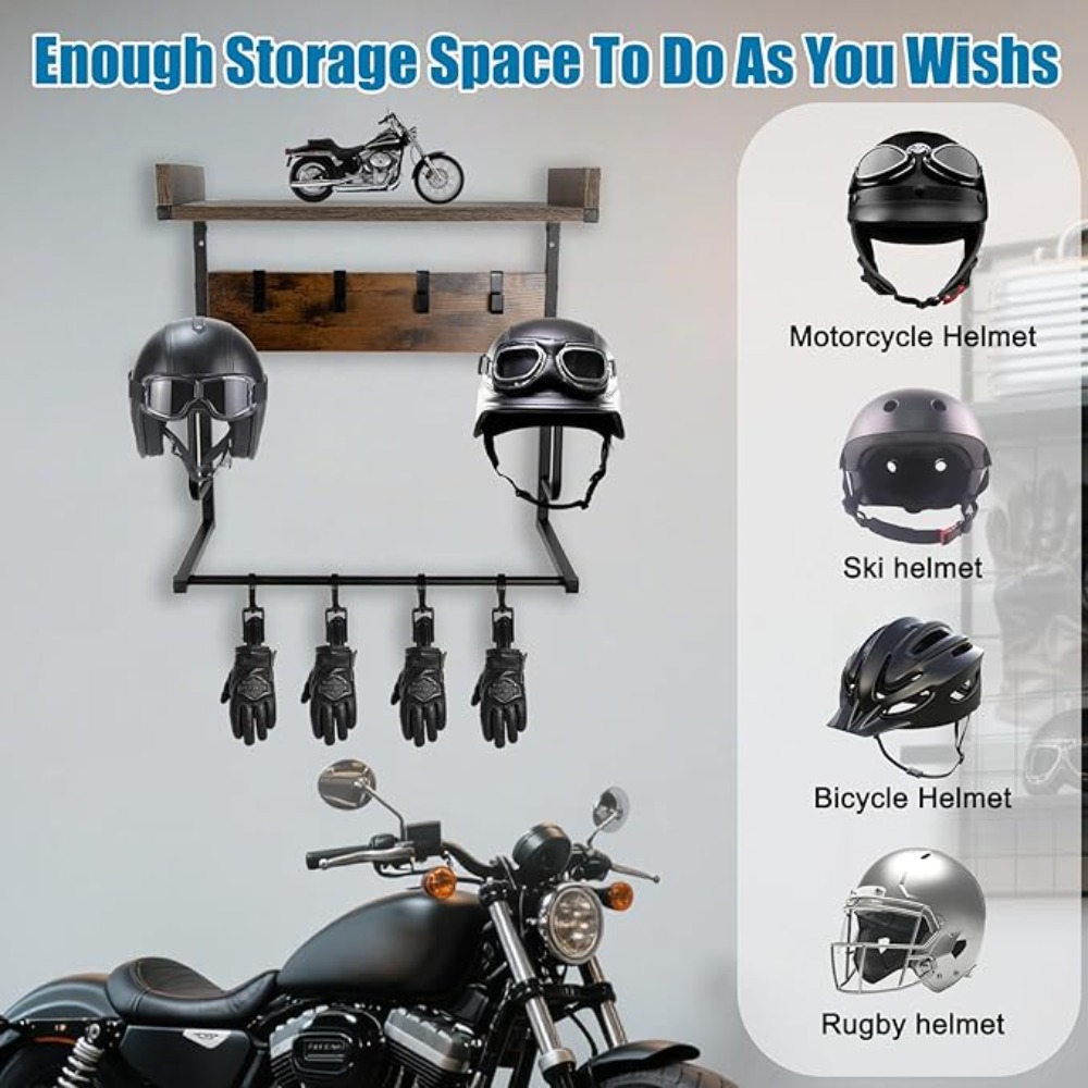 오토바이 헬멧 홀더 (4개의 글러브 칩 및 4개의 후크 - Cycling Gear Organizer Wall 리뷰 및 가격