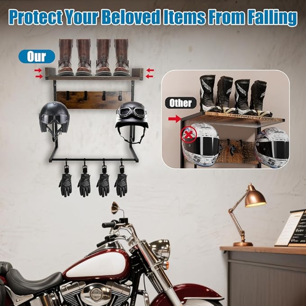 오토바이 헬멧 홀더 (4개의 글러브 칩 및 4개의 후크 - Cycling Gear Organizer Wall 리뷰 및 가격