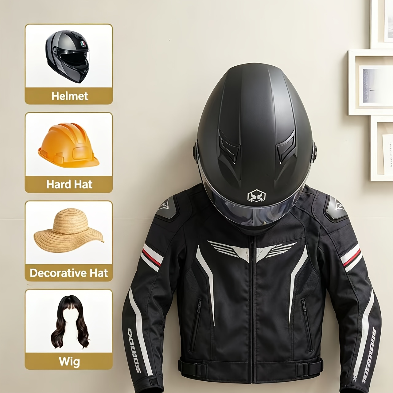 오토바이 헬멧 홀더 단단한 나무 강력한 강철 디자인 헬 - Cycling Gear Organizer Wall 리뷰 및 가격