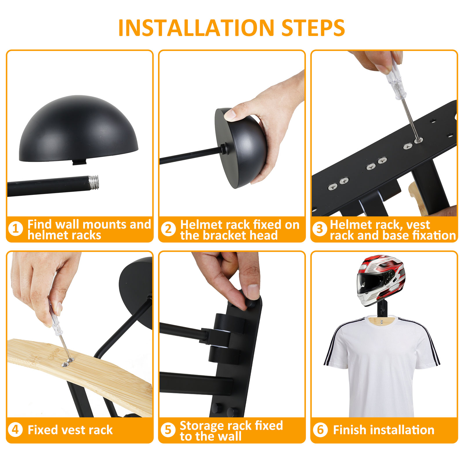 오토바이 헬멧 랙 180 °   회전 헤비 듀티 벽걸이 - Cycling Gear Organizer Wall 리뷰 및 가격