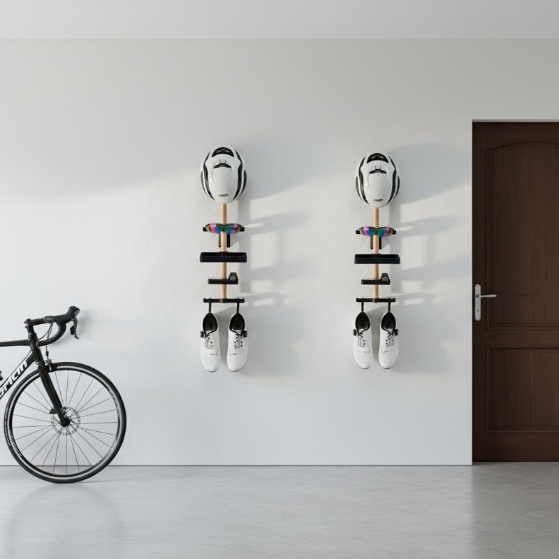 자전거 벽걸이형 보관함 1세트 너도밤나무 목재 장착형  - Cycling Gear Organizer Wall 리뷰 및 가격