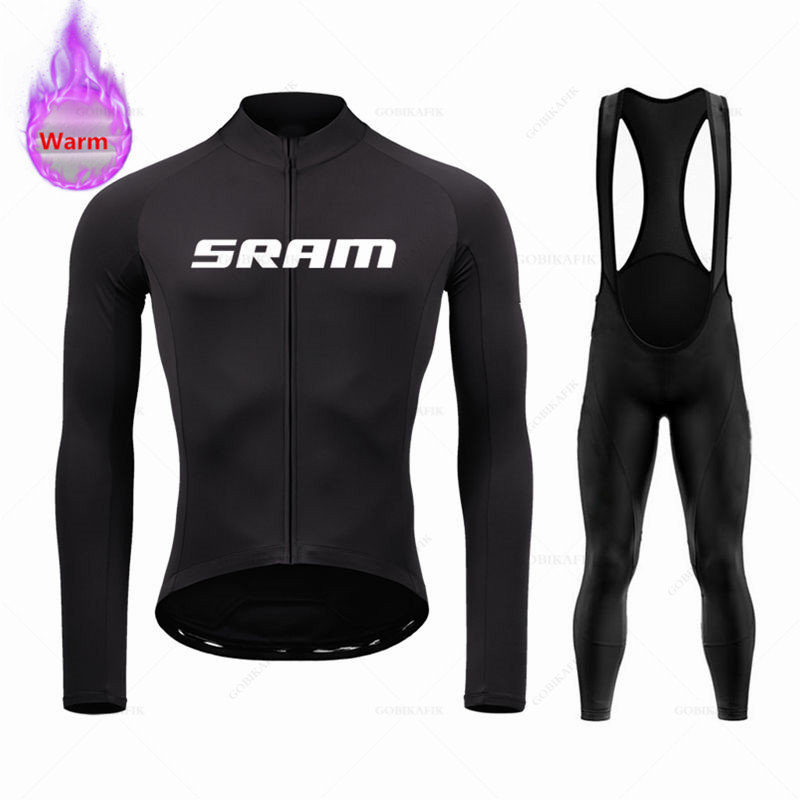 Sram 팀 겨울 긴 소매 열 양털 사이클링 저지 세트 - Cycling Gear Winter 리뷰 및 가격