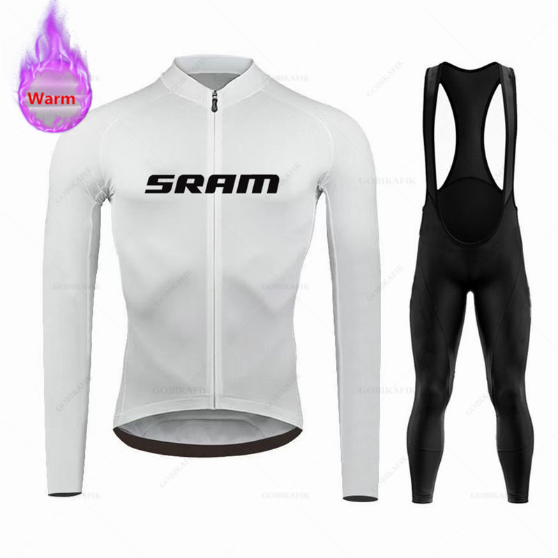 Sram 팀 겨울 긴 소매 열 양털 사이클링 저지 세트 - Cycling Gear Winter 리뷰 및 가격